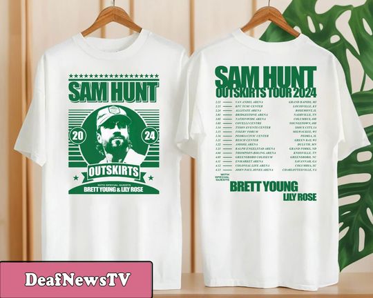 Sam Hunt Concert Merch, Sam Hunt 2024 Outskirts Tour T-Shirt