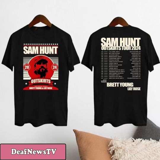 Sam Hunt 2024 Outskirts Tour T-Shirt, Sam Hunt 2024 Concert Merch