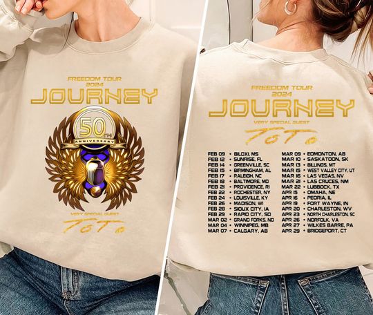 Journey Freedom Tour 2024 Shirt, Journey With Toto 2024 Concert Shirt