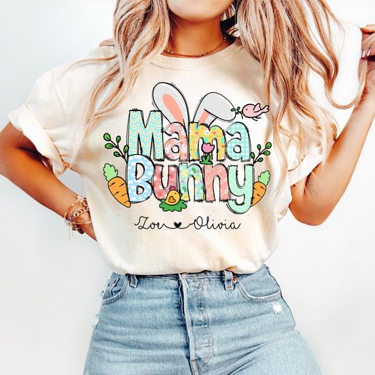 Mama Bunny Shirt, Custom Mama Shirt, Personalized Mom Shirt