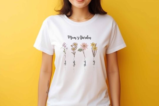 Moms Garden Custom T-shirt, Month Flower Collection