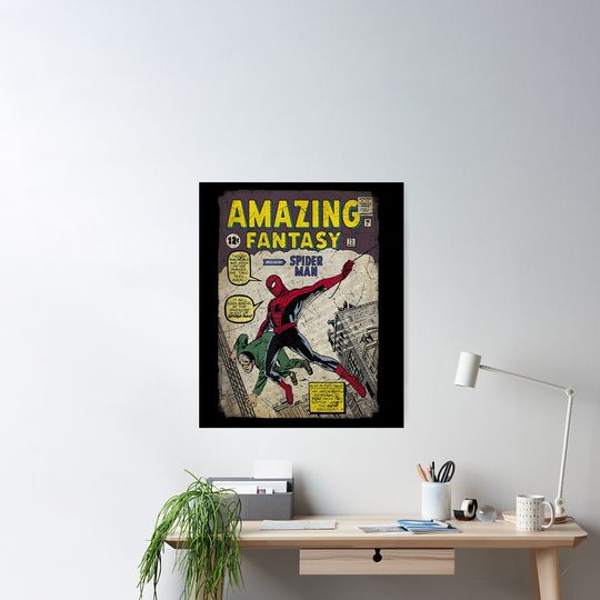 Amazing Fantasy Spider Superhero Comic Poster