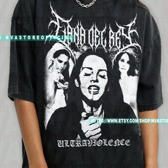 Limited Lana Del Rey Ultraviolence Black Metal T-shirt