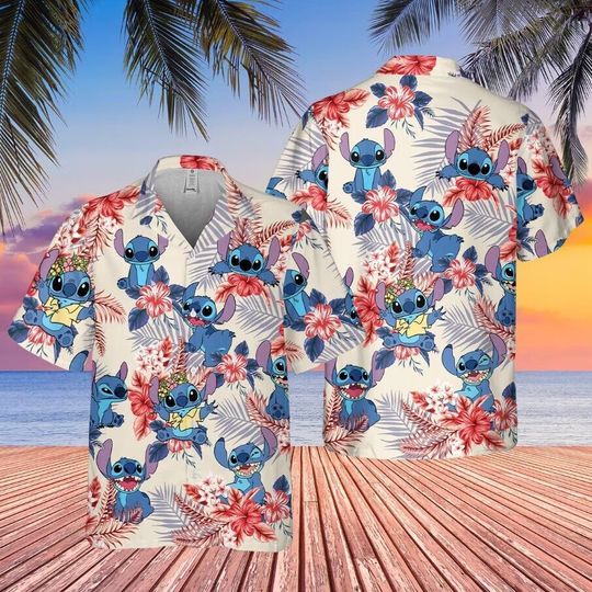 Stitch Hawaiian 4Th Of July Shirt, Summer Vacation Aloha Shirt