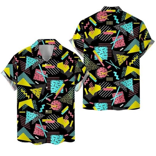 Retro Pattern Hawaiian Shirts For Men Women, Vintage Disco Mens Womens