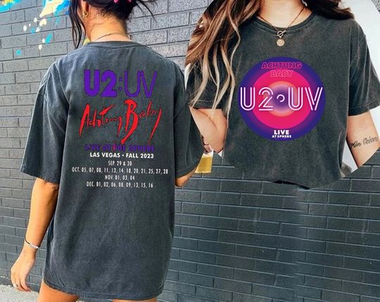 U2 Las Vegas 2 side shirt, U2 Ultraviolet Sphere 2024