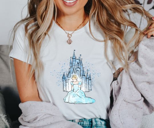 Disney Cinde Princess Watercolor Castle Shirt