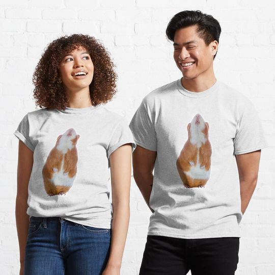 Guinea pig on the hind legs looking up Classic T-Shirt