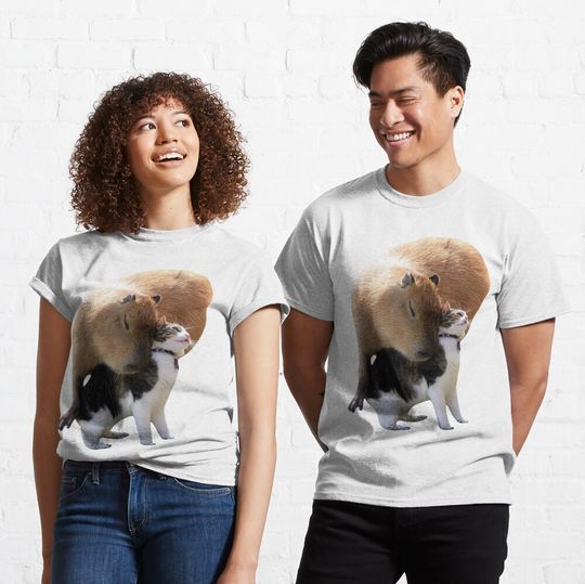 Capybara & Cat Classic T-Shirt