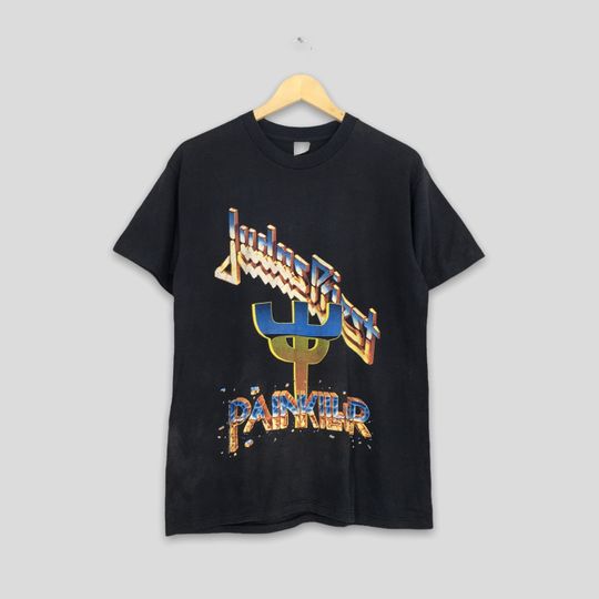 Vintage 1990 Judas Priest Painkiller Rob Halford Tshirt Medium Judas Priest Heavy Metal Concert Tour 90s Tshirt