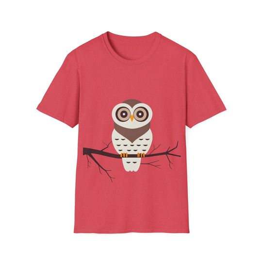 Cartoon Snowy Owl Bird Lover  T-Shirt