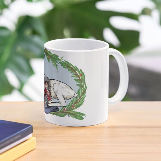 Caribou Snuggle Coffee Mug, Animal Mug