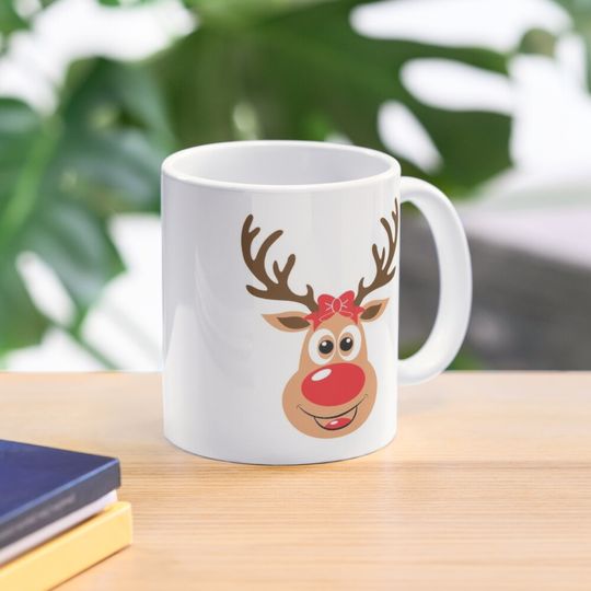 Adorable Reindeer Coffee Mug, Cute Mug