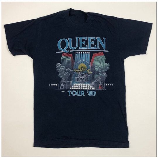 Vintage Queen Band Tour 1980 T-Shirt Gift Fans Rock Music, Queen Tour 1980 Shirt