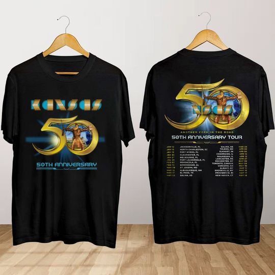Kansas Music Band 50th Anniversary Tour 2024 T Shirt, Kansas Concert Shirt, 50th Anniversary Tour 2024 Shirt