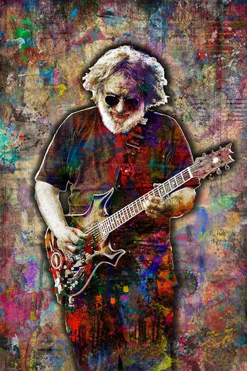 Jerry Garcia Print, Jerry Garcia Artwork, Jerry Garcia Tribute Art, Jerry Garcia Poster for Grateful Dead Fans