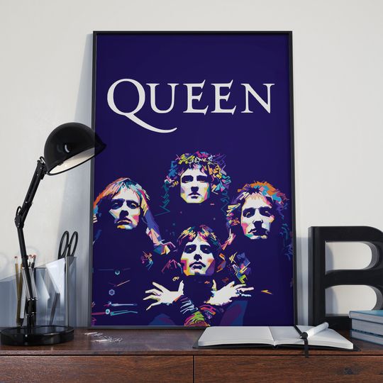Queen poster, Freddie Mercury poster, Queen Band Music Poster