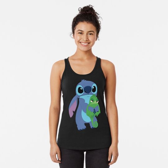 Stitch and Pascal  Racerback Tank Top