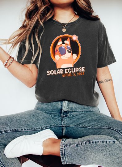 Cartoon Solar Eclipse Shirt, Blue Dog Inspired Eclipse