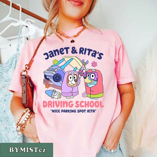 BlueyDad and Bingo Janet and Rita Driving School Nice Parking Spot Rita Shirt
