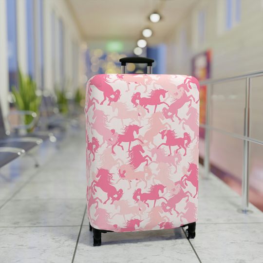 Cute Pink unicorns horses Luggage Cover