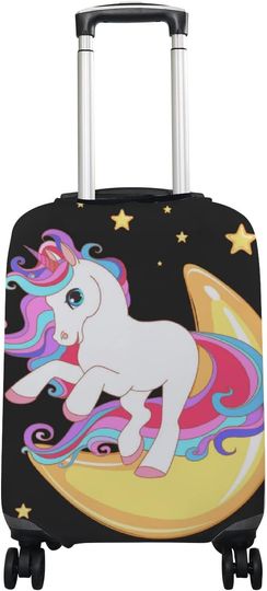 Unicorn with Moon and Stars Elastic Anti-scratch Luggage Cover