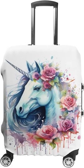 Colorful Unicorn Rose Luggage Covers