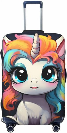 Cute Unicorn with Colorful Hairstyle Luggage Cover