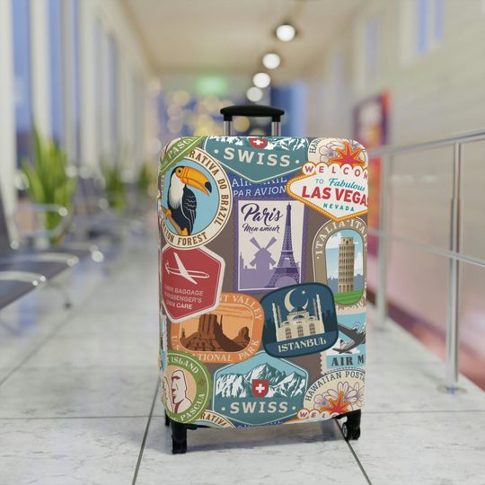 Travel the world Designed Luggage Cover