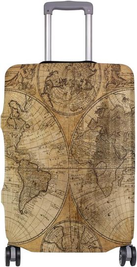 Vintage World Map Luggage Cover
