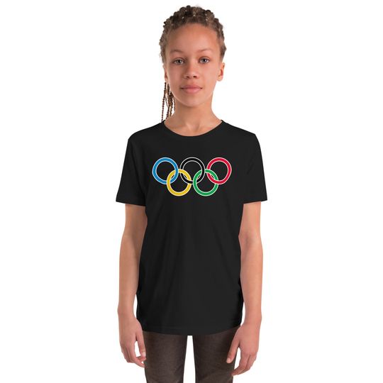 2024 Paris Olympics Youth Short Sleeve T-Shirt, Olympic Rings Shirt, Boys Tee, Girls Shirt