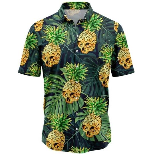 Skull Pineapple Hawaiian Shirt, Beach Shirt,Hawaii Shirt Short Sleeve