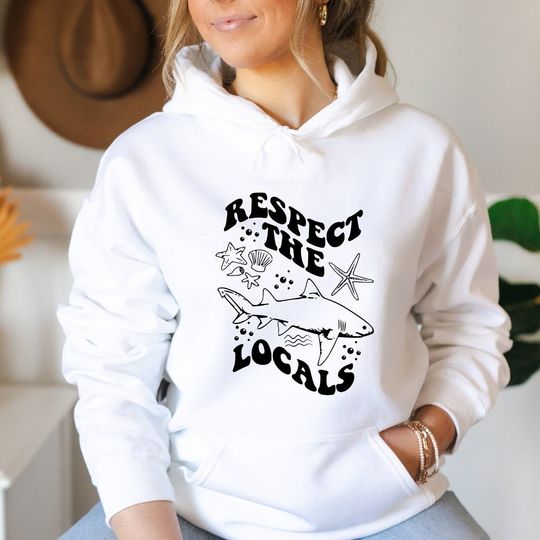 Respect The Locals, Ocean Beach Hoodie, Whale Shark Animal Lover Gift