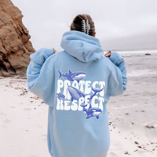 Respect Protect the Ocean Aesthetic Hoodie