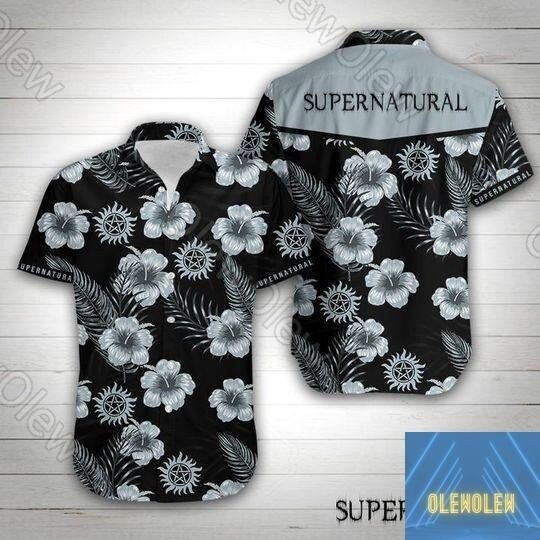 Supernatural Button Shirt, Supernatural Hawaiian Shirt, Supernatural Beach Shirt