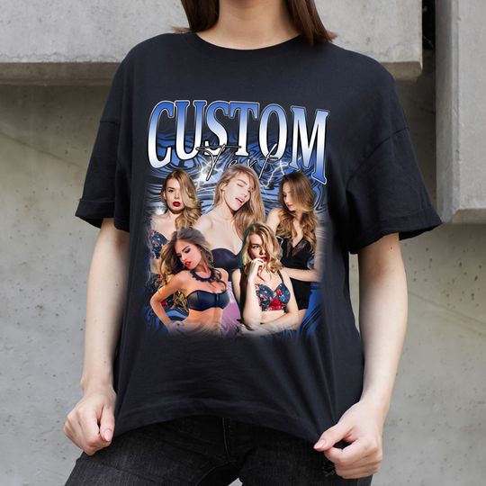 Personalized Bootleg Rap Shirt, Personalized 90s Vintage Shirts with Photos