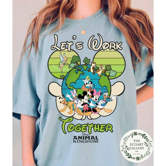 Let's World tTogether Mickey & Friends Earth day shirt, Nature Lover Shirt