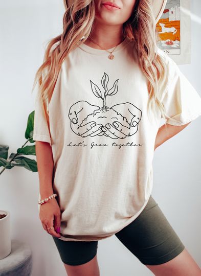 Let's Grow Together Teacher Shirt, Vintage T-shirt