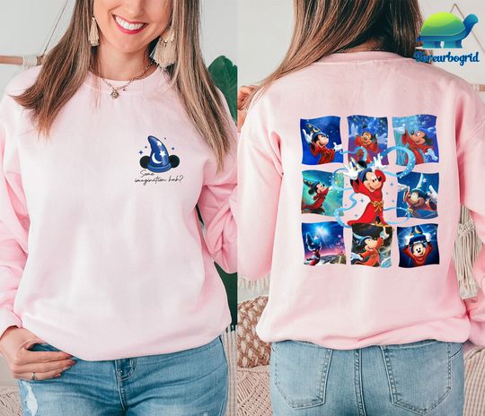 Disney Retro Mickey Fantasia Sorcerer Double Sided Sweatshirt