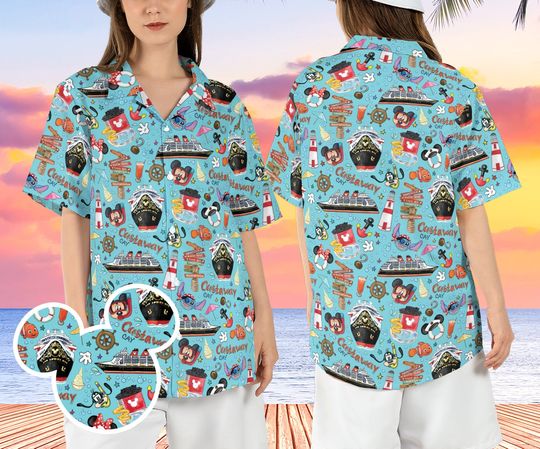 Disneyland Castaway Hawaiian Shirt, Mickey Cruise Summer Hawaii Shirt, Cruise Trip Beach Aloha Shirt, Disneyworld Vacay Mode Button Up Shirt