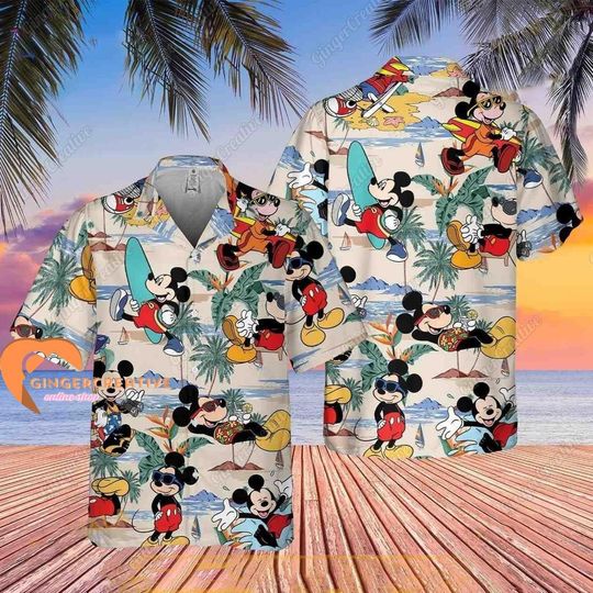 Mickey Button Shirt, Mickey Hawaiian Shirt, Mickey Shirt, Disney Mickey Shirt, Mickey Gift, Mickey Mouse Shirt, Hawaiian Shirt Men