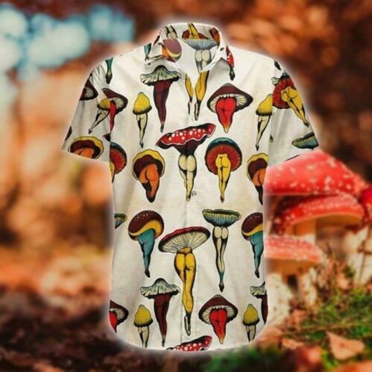 Mushroom Body Short Sleeve Button Hawaiian Shirt Funny Aloha