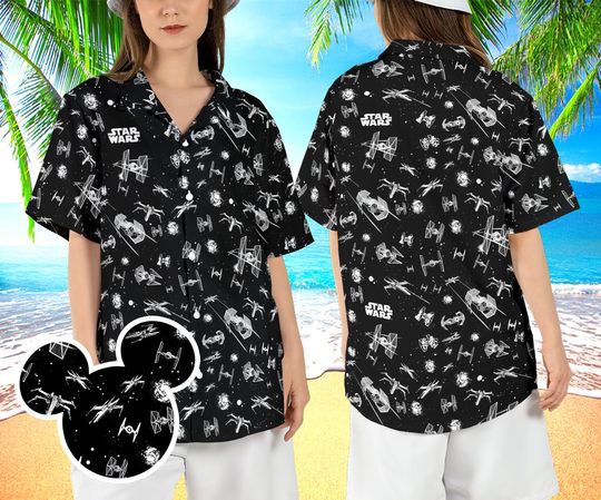 Star Wars Spaceships Hawaiian Shirt, Epic Space Battle Hawaii Shirt, Galaxys Edge Aloha Shirt, Battle Star Ships Button Up Shirt