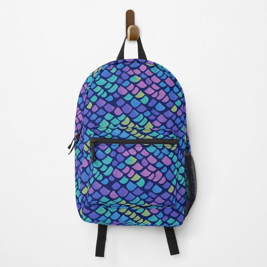 Little Mermaid Scales With Magical Glittery Pattern Backpack