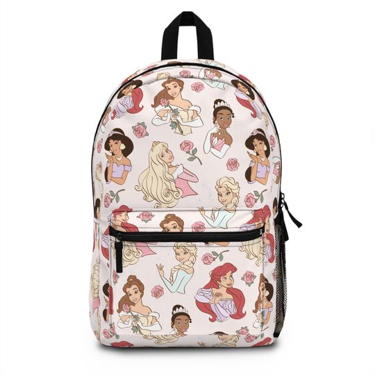 Pink Princess Backpack, Magical Backpack, Durable and Water-resistant Princess Friends Book Bag