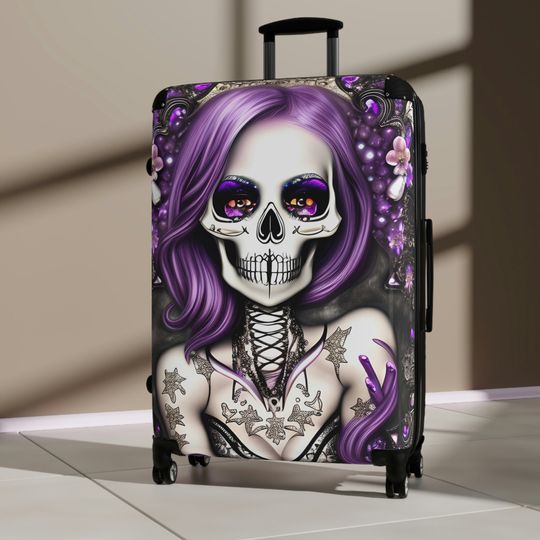 Sugar Skull Carry On Luggage Travel Suitcase Luggage Set Day of the Dead Suitcase