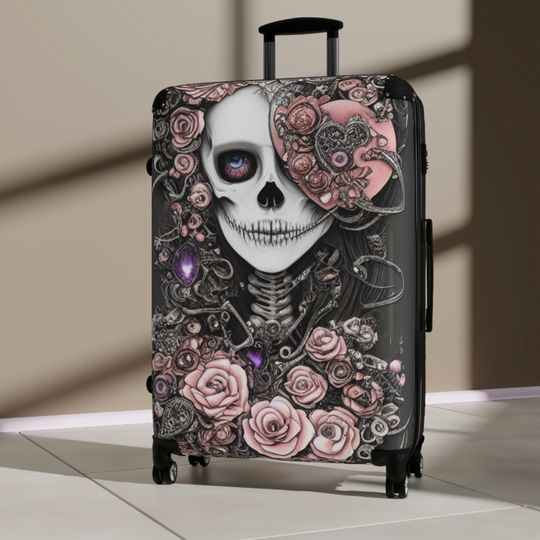 Sugar Skull Carry On Luggage,Travel Suitcase Luggage Set,Day of the Dead Suitcase