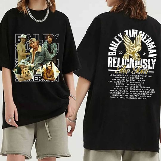 Bailey Zimmerman Religiously World Tour 2024 Shirt, Bailey Zimmerman Fan Shirt