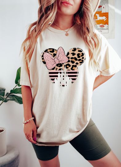 Minnie castle Shirt,Disneyworld Shirts,Minnie Ear Shirt,Leopard cheetah print Shirt,Disney Shirt,Disney Ear Shirt,Woman Disney Shirt