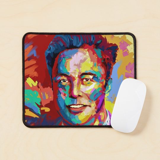 Elon Musk Water Color Art Mouse Pad